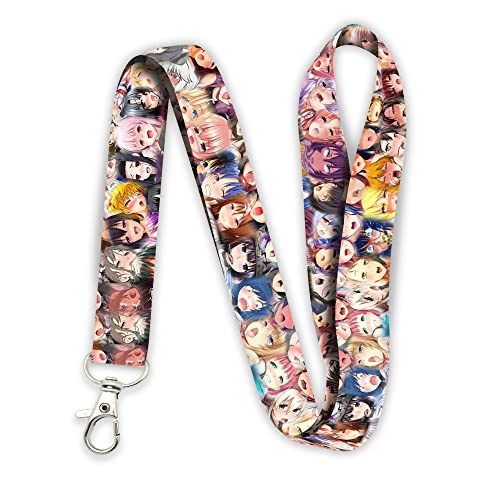 AkinaWay Ahegao Lust Face Kawaii Color Premium Lanyard Keychain
