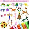 Funtopia 750pcs Pipe Cleaners Arts and Crafts Supplies for Kids, 20 Colors Chenille Stems with Craft Sticks & Pom Poms, DIY School Projects with 20 Simple Patterns Manual for Kids Ages 4 5 6 8 12 #1