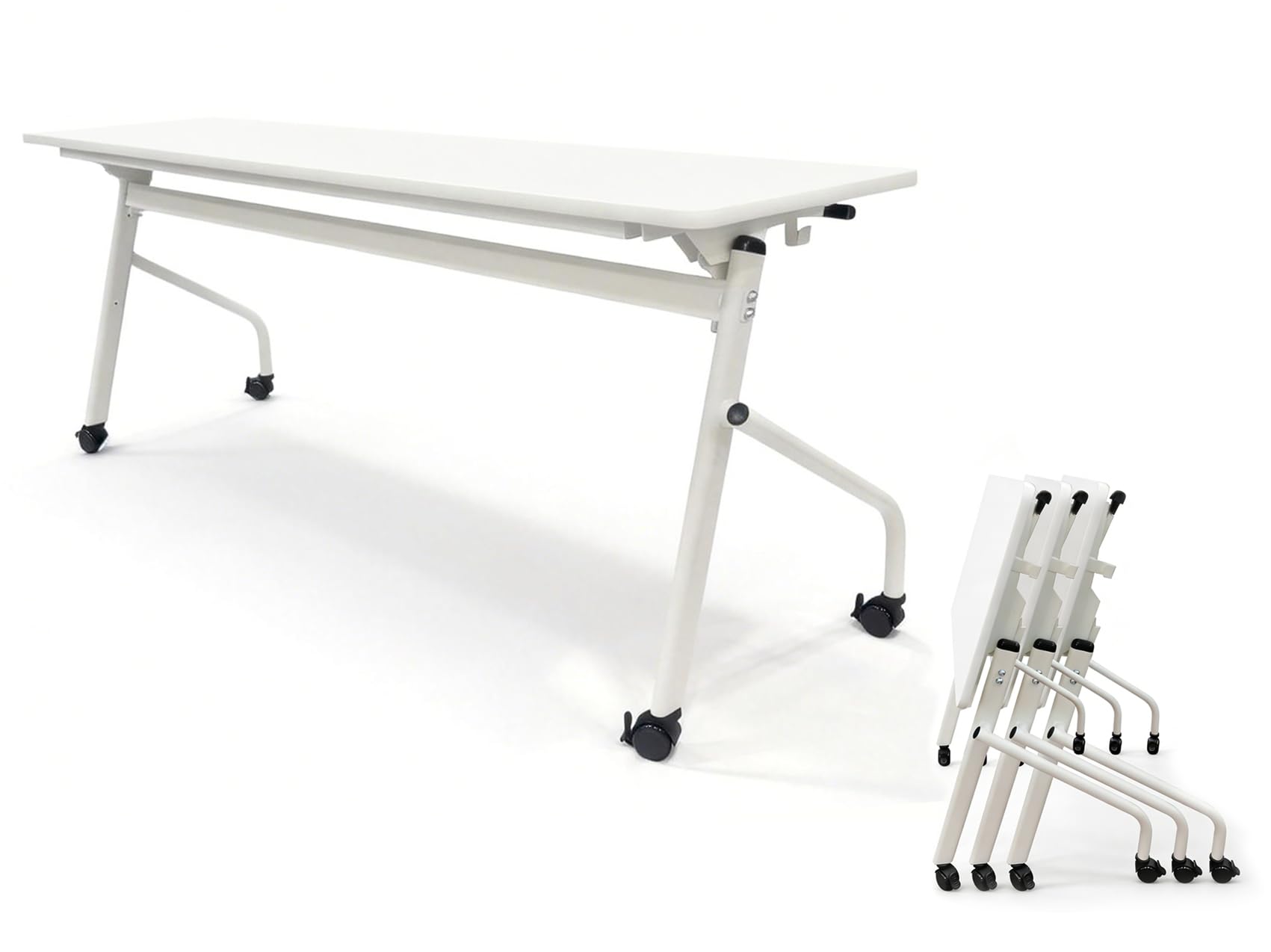 Amazon.co.jp: A AIRLLEN スタッキングテーブル 会議テーブル 移動可能