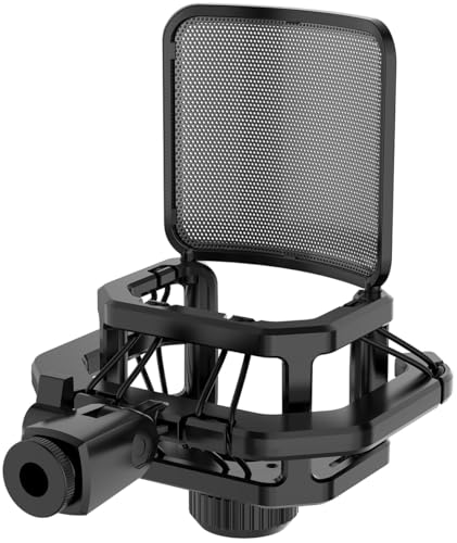 Lewitt RAY LCT-240 Pro LCT 440 Pure LCT 441 FLEX用フィルタースクリーン付きマイクショックマウント。AKG Cシリーズのような突出したステム(d?23mm)と互換性があります。(黒)。