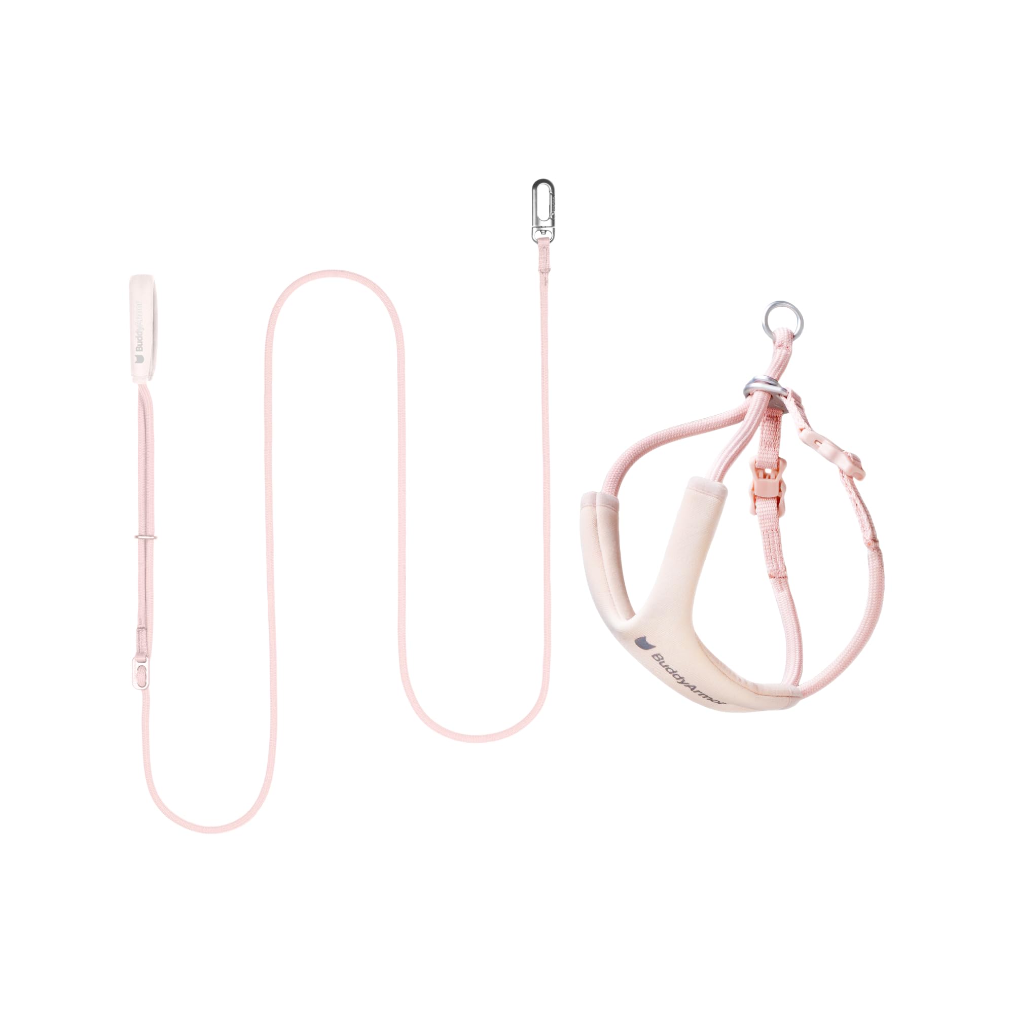 BuddyArmor Escape Proof Cat Harness and Lead Set (Buckle-Pink, M)