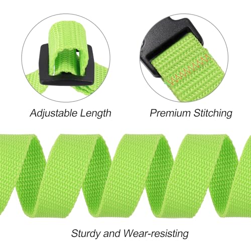 Image of Buckle Straps, Adjustable Nylon Straps, Green 4 Pack (4'x0.75 inch) | Packing Strap Nylon Travel Belt Nylon Backpack Accessory with Buckle Clips for Suitcases, Packing, Travel, Hiking