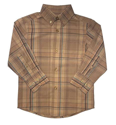 Image of Gioberti Boys Long Sleeve Button Down Plaid Checked Shirt
