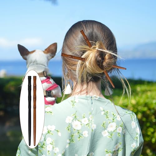 8 peças de palitos de cabelo de madeira chineses, pauzinhos de cabelo retrô em forma de bambu para p