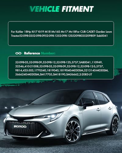 Image of SCITOO Motor Starter for 52-098-03 Starters Fit for Kohler 18Hp Kt17 Kt19 M18 Mv16S Mv17 Mv18, for CUB Cadet Garden Lawn Tractor, 52-098-03, 52-098-09, 52-098-12, 52-098-12S, 5209803, 5209809 Sab0041