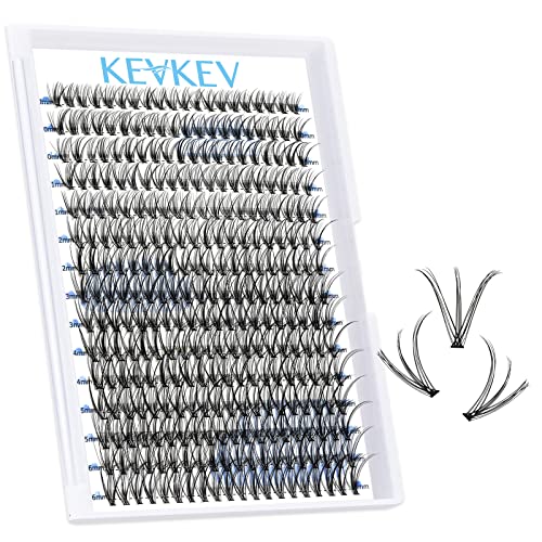KevKev 300 Pcs Individual Lashes Lash Clusters DIY Lash Extension Cluster Lashes that Look Like Eyelash Extensions Self Applicaton at Home Volume Dramtic Look(20D, C-9-16mix)