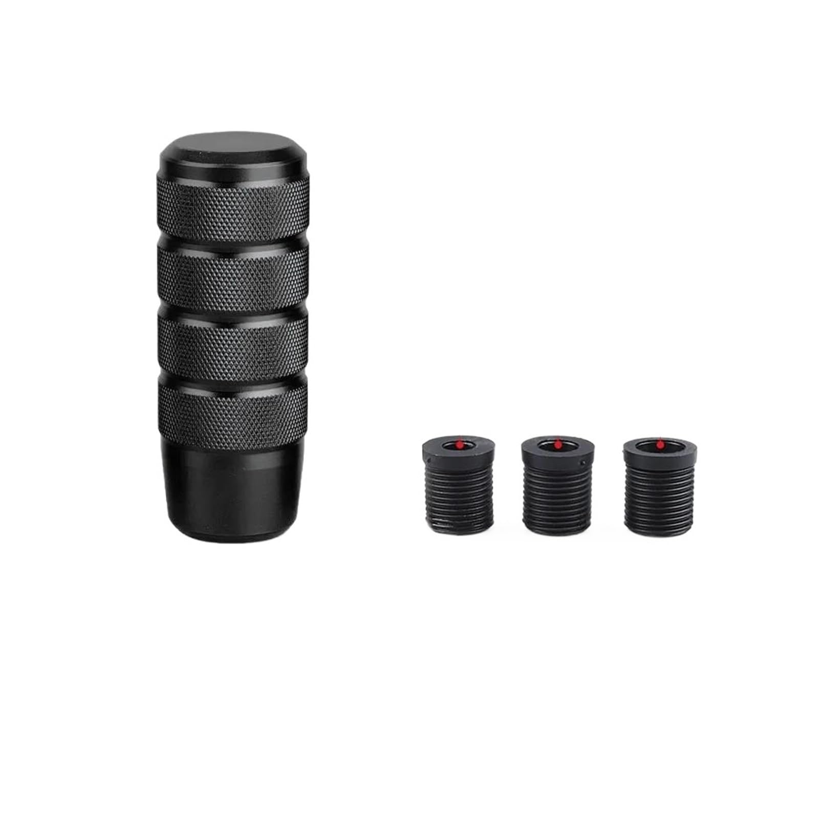 YDXHERTA Universal 95mm Non-Slip Gear Shift Knob M8 M10 M12 Car Manual Transmission Aluminum Knurled Shifter Lever Knob Spare Parts(Black)