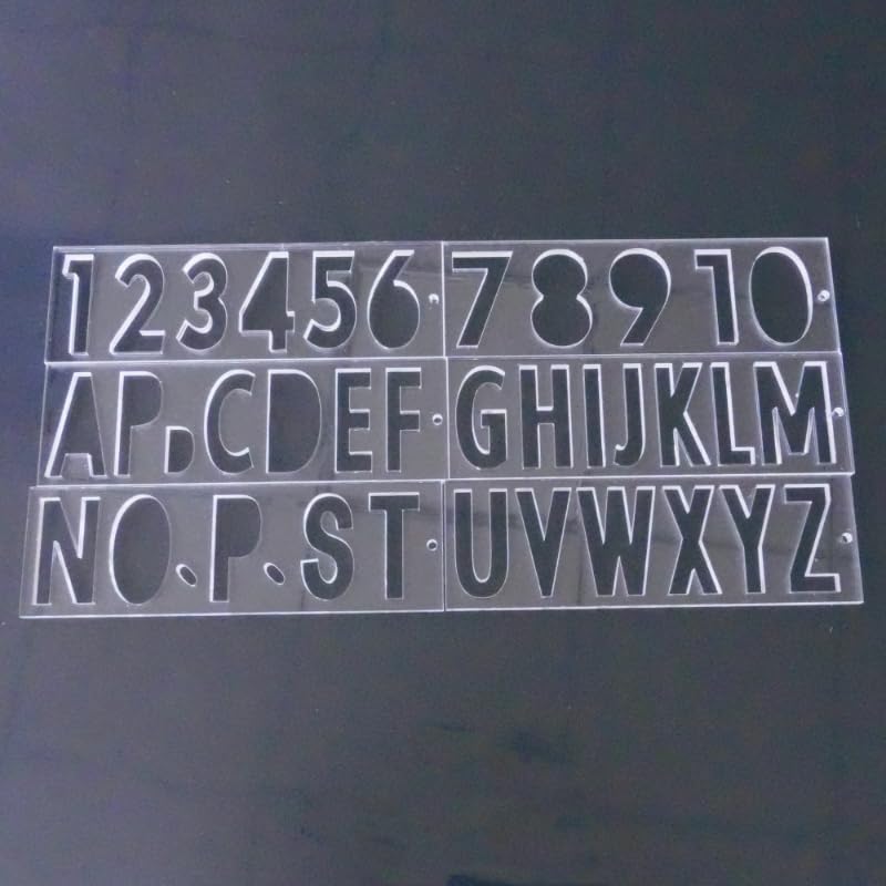Kingria Uppercase Letter and Number Router Template for Woodworking 1/4'' Thick DIY Sign Making Clear Plastic Acrylic Inlay Templates Set