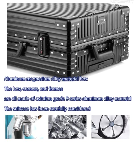 Aluminum Suitcase Carry on Zipperless Luggage TSA Password Lock with Silent Spinner Wheels Cup Holder,Silver,20in3