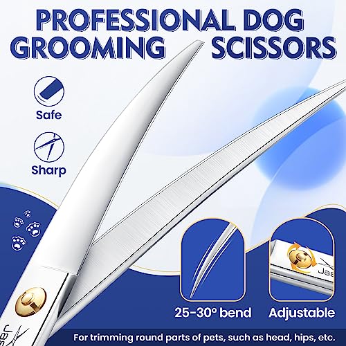 jason 75 inch curved scissors for dog grooming professional downward curved pet face trimming shears with symmetric handle sharp comfortable
