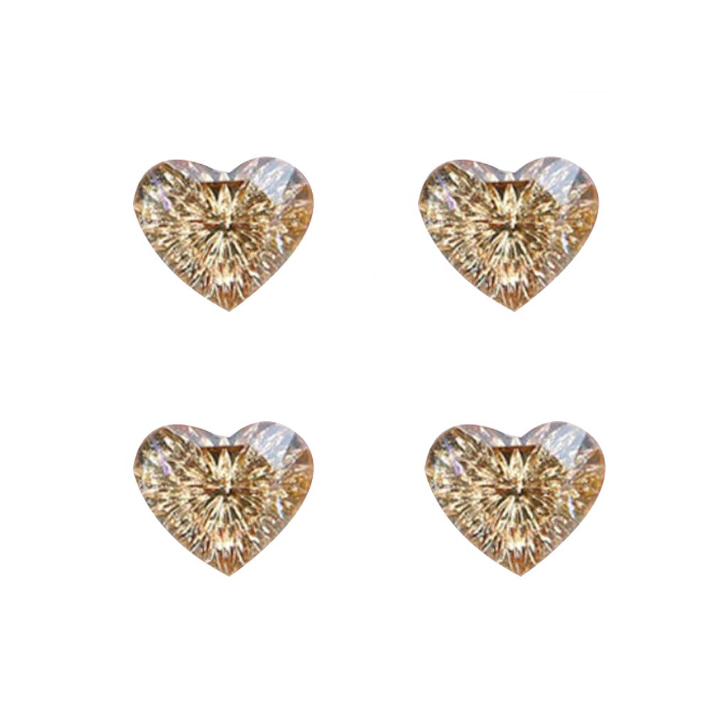 JINPENGRAN Nail Art Rhinestones,Nail Art Radian Embossed Diamond Princess Diamond Love Round Nail Jewelry,H