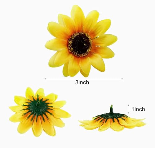 Miniatura 3 de 30 Pack 3-inch Artifical Sunflower Heads for Wedding Centerpieces for Tables, Bouquets, DIY Crafts, Birthday Parties