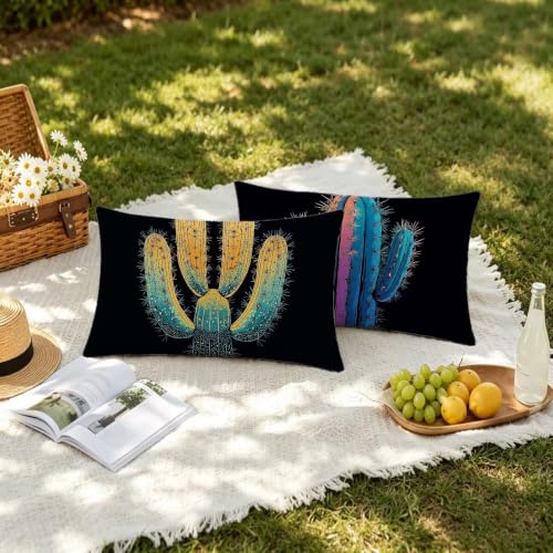 Fundas cojines exterior impermeable 40x80 negro funda de almohada rectangular jardin y balcon 3