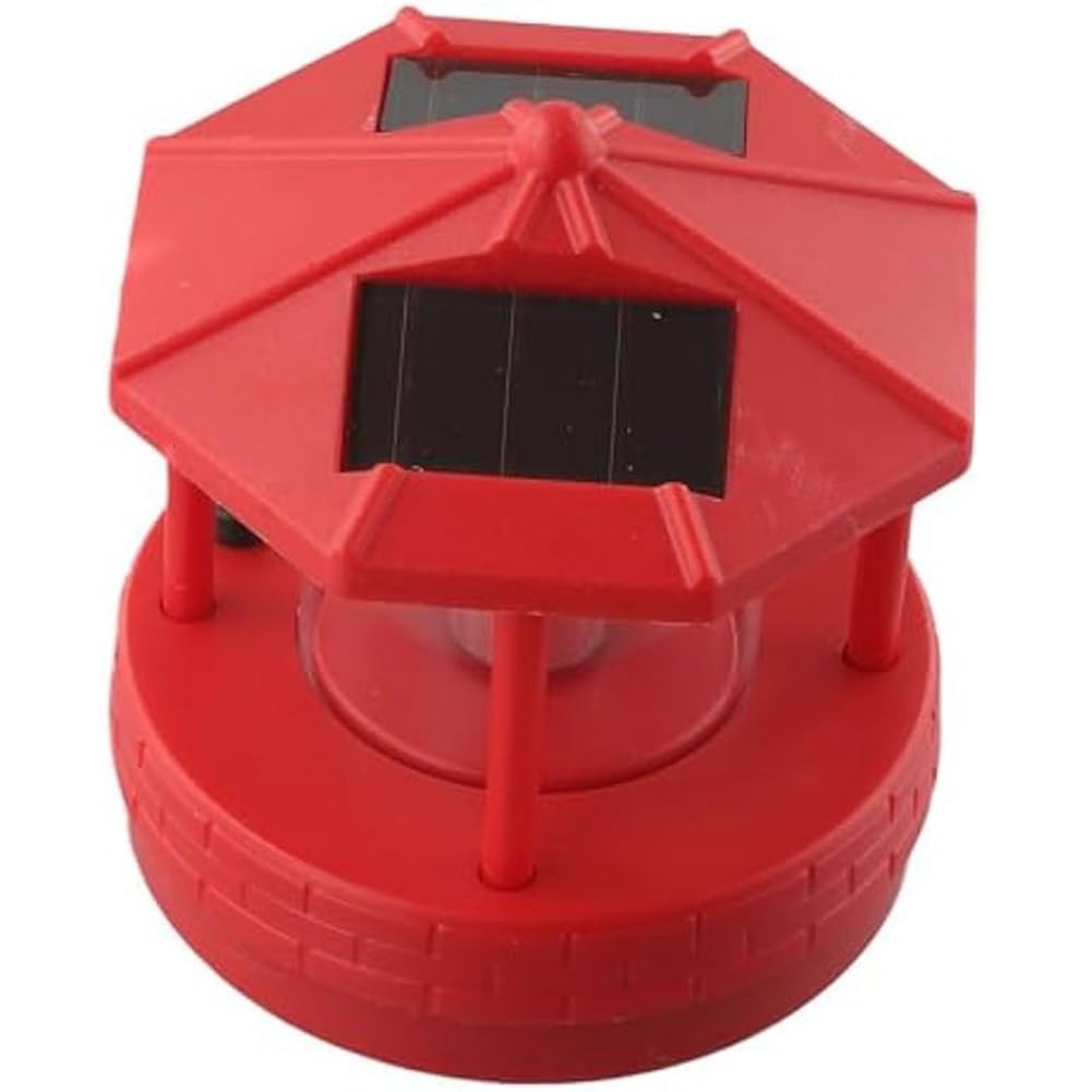 Jovryn LED Solar Powered Lighthouse,360 Degree Rotating Lamp LED Solar Lighthouse Landscape Path Lights Garden Outdoor Decor A