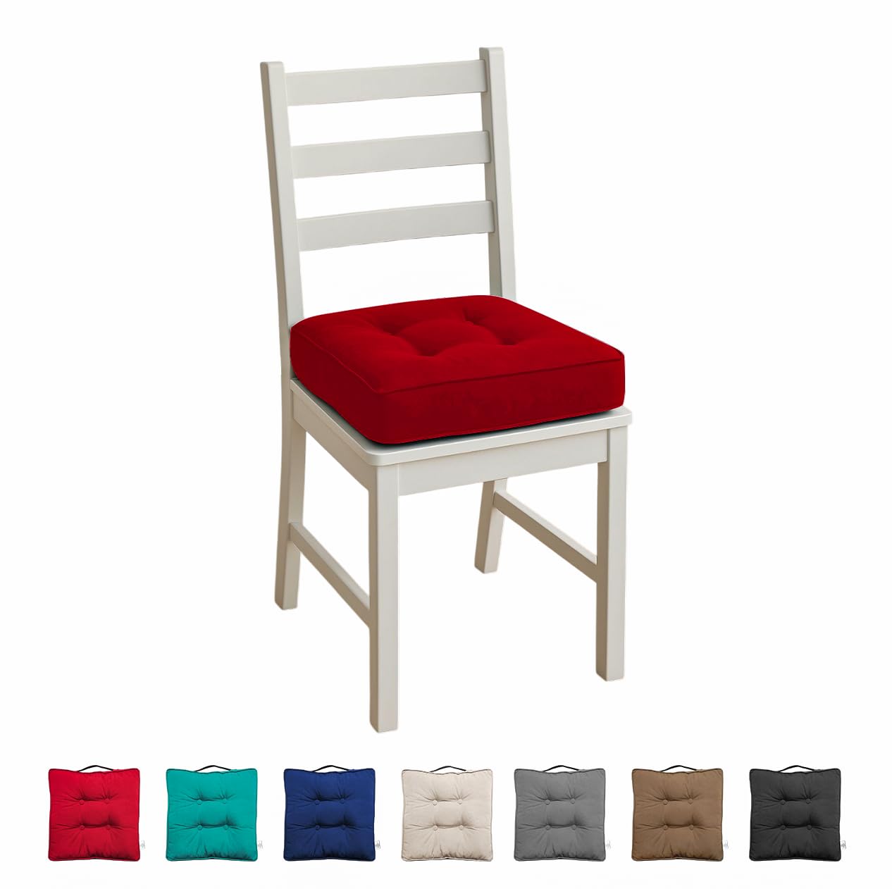 Rohi Red 10Cm Thick Booster Cushion For Armchairs 45X45cm - Hypoallergenic 100% Polyester Cover - Firm Garden Seat Pad Chair Support Cushion Ideal For Elderly, Pregnancy & Post Surgery Comfort