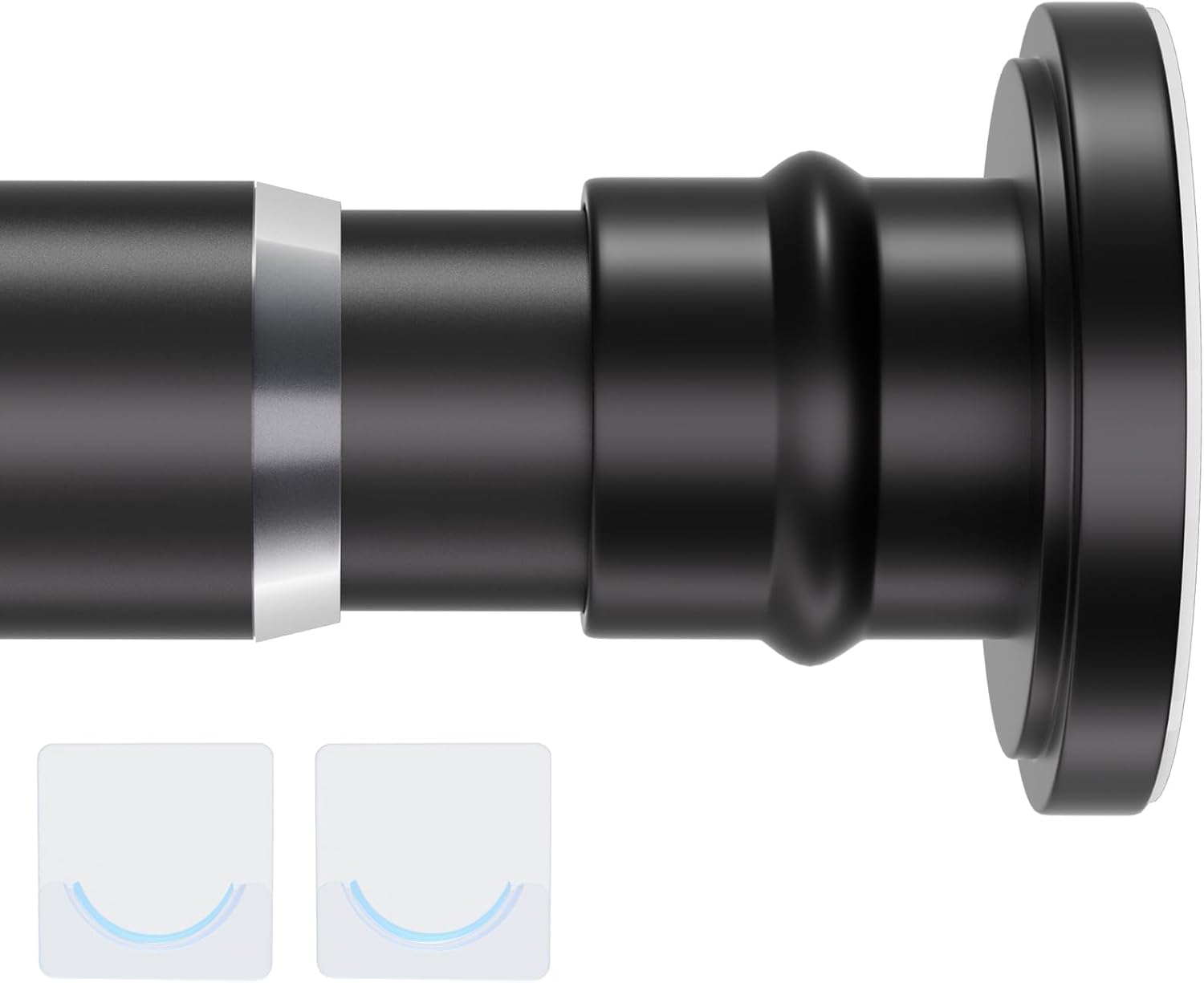 Shower Curtain Rod 28-48 Inch Adjustable Tension Curtain Rod Heavy Duty Tension Rod Black Spring Curtain Rod No Drilling Closet Rod,Stainless Steel Black Y3(28-48in)