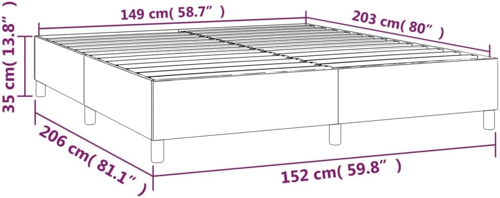 Box Spring Bed Frame Light Gray Queen Fabric Durable Platform Foundation with Slatted Plywood Sturdy Legs for Bedroom Mattress Support No-Box-Spring-Needed Easy Assembly Modern Minimalist