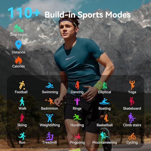 Smartwatch Herren, 2.06'' AMOLED GPS Militär Display Fitness Tracker – Ansicht 4