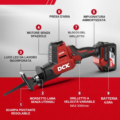 DCK Sega a Gattuccio senza Spazzole e senza Fili