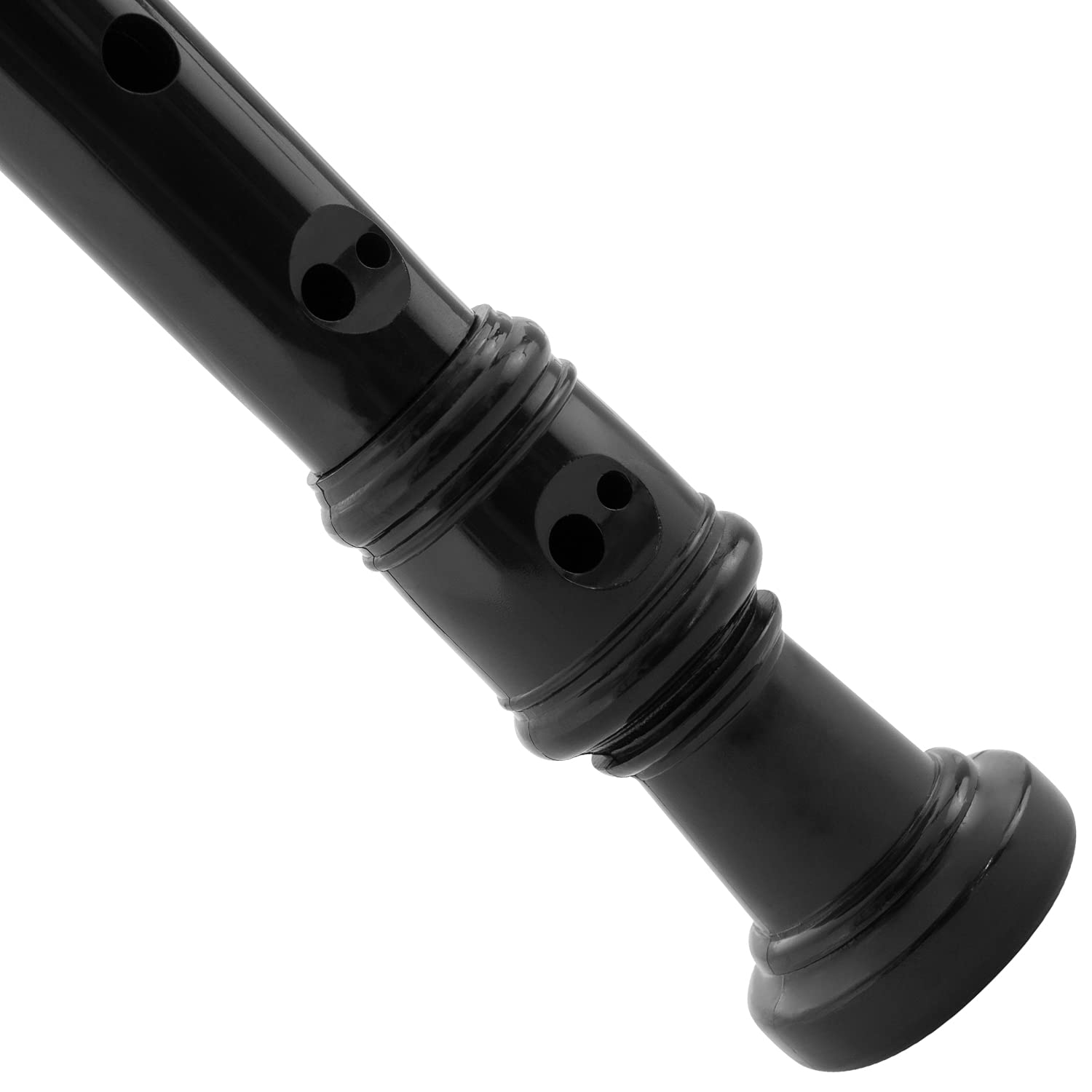 Mad About MA-REC06 Descant Recorder – trzyczęściowy rejestrator szkolny, dla początkujących z torbą, prętem do czyszczenia i tabelą palców, czarny