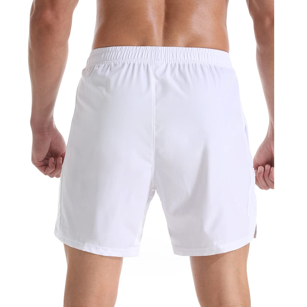 Pantalones cortos deportivos para correr para hombre, ligeros, de secado rápido, con bolsillos con cremallera