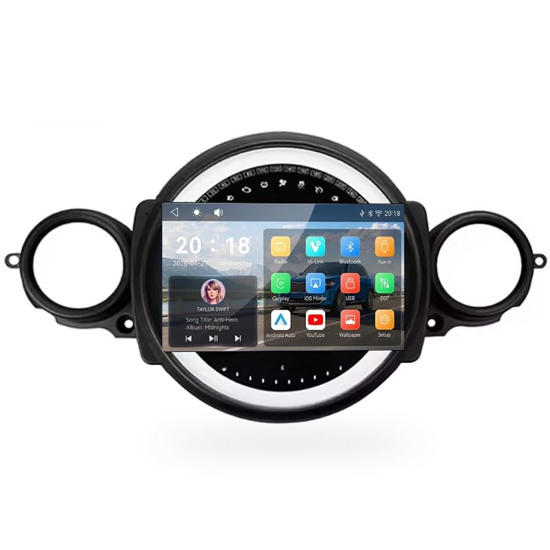 Autoradio GPS para BMW Mini Cooper R56 R60 2006 2014, Pantalla Táctil 9