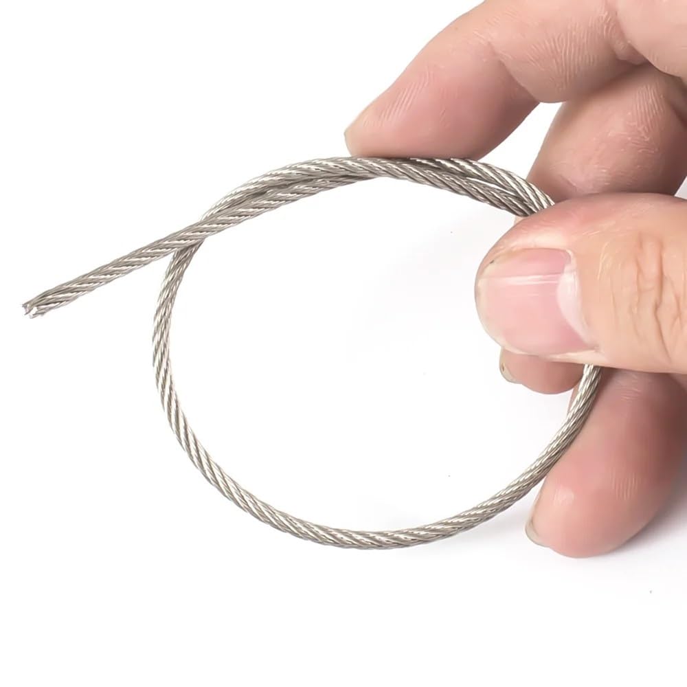 Cavo Acciaio Fune di sollevamento del cavo dell'acciaio inossidabile 304(1.2mm 7x7,50 meters)