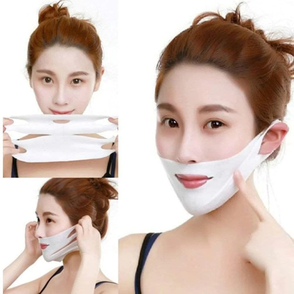 V Line Lifting Face Mask, Double Chin Reducer Mask V Shaped Slimming Face Mask Chin Up Patch for Firming Tightening and Moisturizing Skin Facial Gel Pad Firming Face Lift Sheet-image-13