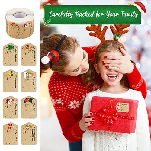 image for Zonon 720 Pieces Self Adhesive Christmas Gift Tag Xmas Kraft Name Tags