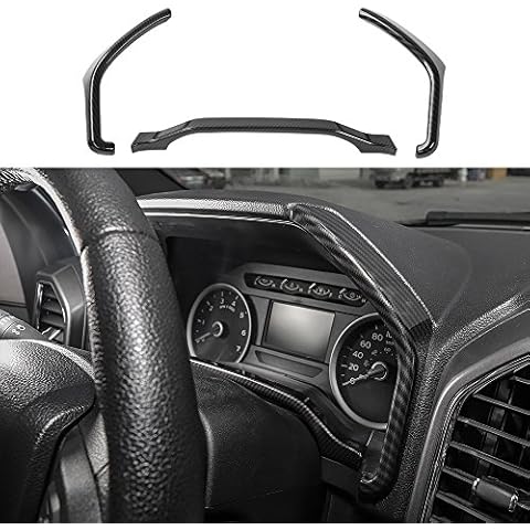 Voodonala Carbon Fiber Grain Dashboard Trim for 2015-2020 Ford F150 F250 F350 Super Duty Cover