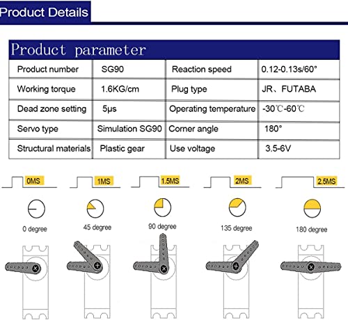 Image of REES52 10x Pcs SG90 Micro Servo Motor 9G RC Robot Helicopter Airplane Boat Controls
