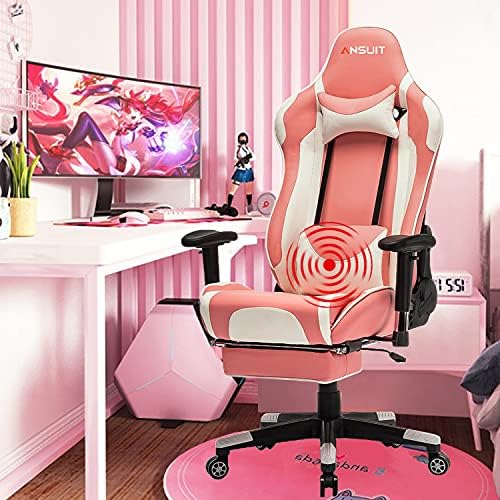 Pink Gaming Chair Gaming Chair with Footrest Chair Sport Chair for Adults Teenagers Desk Chair (Pink)