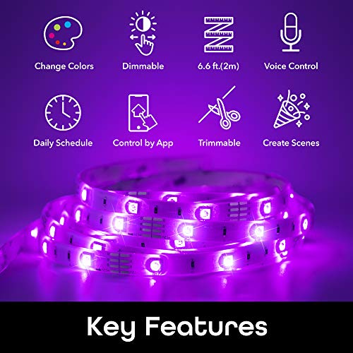 Image of Geeni Prisma Strip-USB - Smart Wi-Fi LED Light Strip Kit for Indoor & Outdoor - Dimmable & Trimmable LED Strip Lights Compatible with Alexa & Google Home - 2m /6.6ft (Pack of 4)
