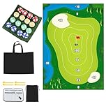 Golf Game Set - Golf Chipping Game Indoor Outdoor Golf Training Aids for Adults Family Kids Golf Mat Balls Practice for Garden