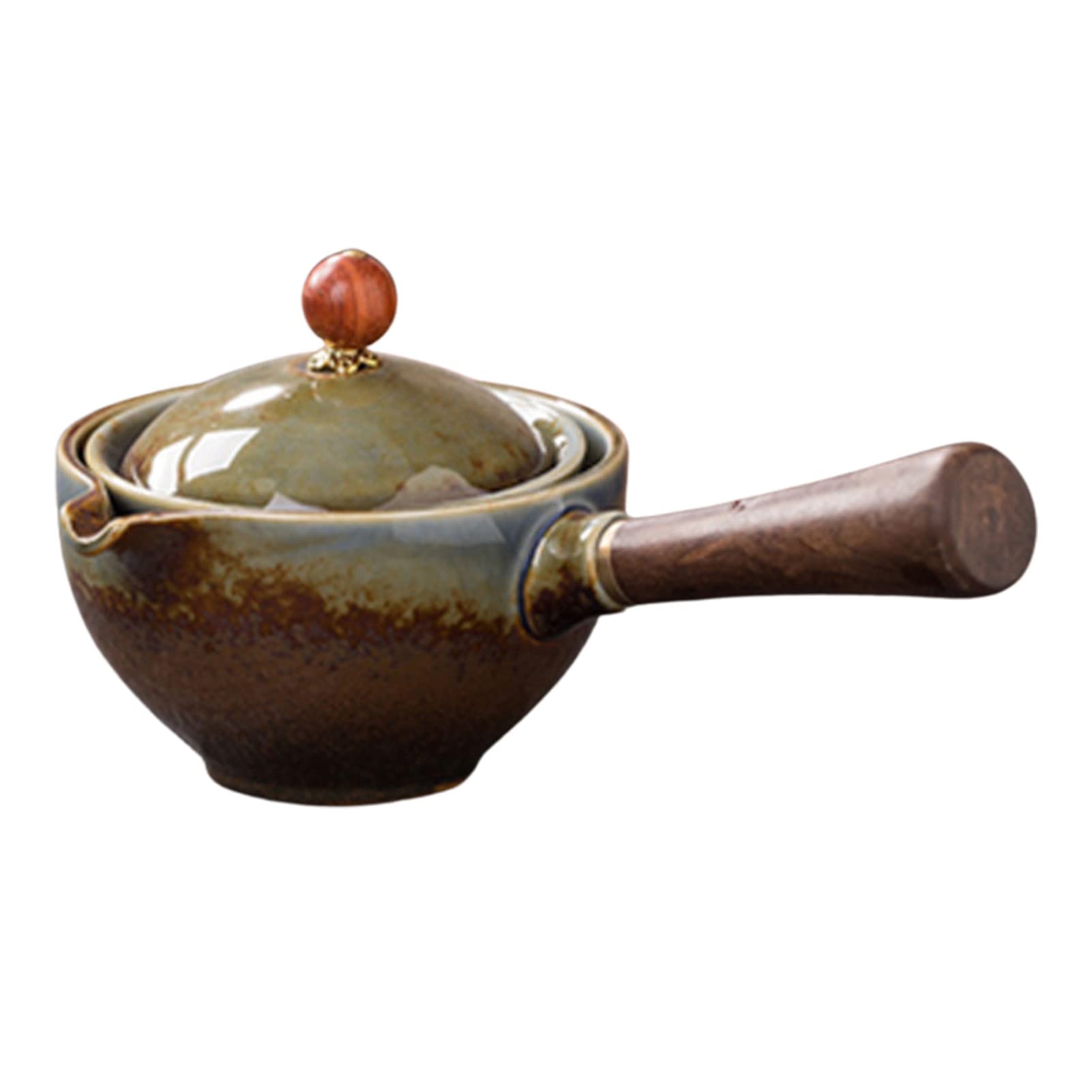 Théière en céramique rotative 360° pour thé Gongfu portable noir