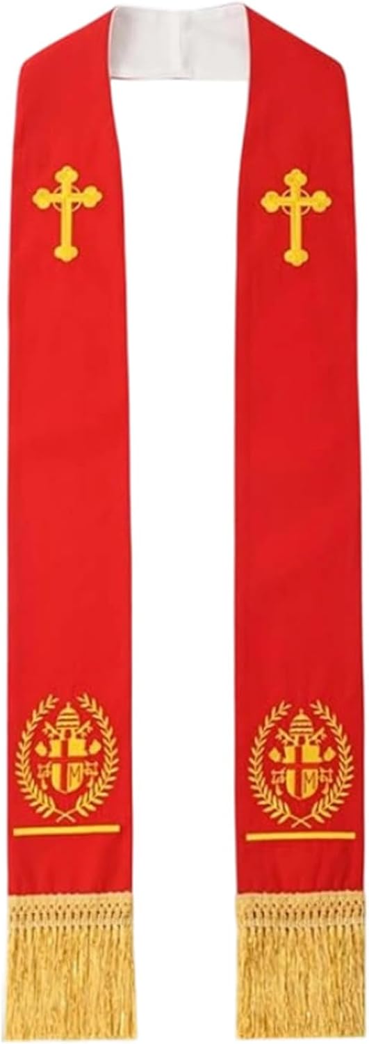 Graduation Stole with Sacred Embroidery Polyester Fabric for Ceremonies Stylish Embroidered Stole Neckerchief Scarf