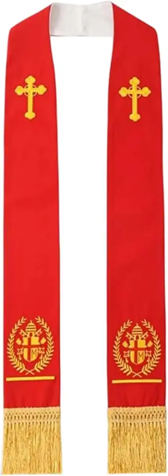 Bokcztml Graduation Stole with Sacred Embroidery Polyester Fabric for Ceremonies Stylish Embroidered Stole Neckerchief Scarf