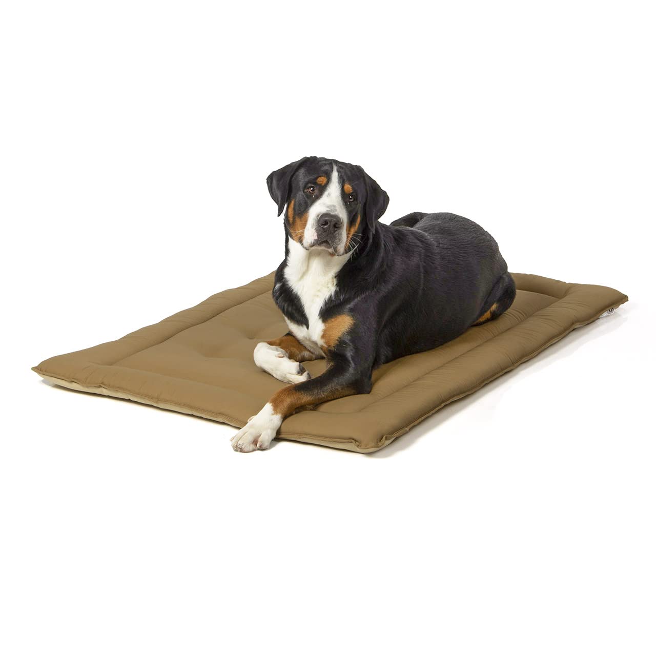 Wallace & Jones | Wendedecke pflegeleicht waschbar bis 95°C - gepolsterte Indoor/Outdoor Liegedecke für Hunde | XL - 130 x 90 cm - Beige/Braun