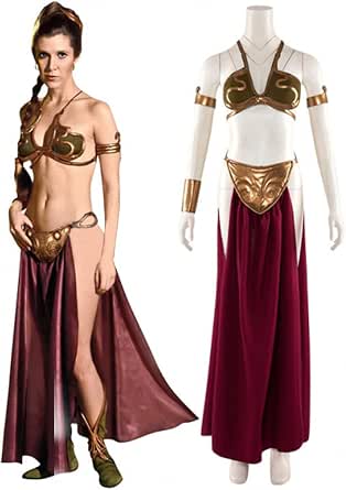 Amazon.com: VEECOOCOS Princess Leia Cosplay Cotume Slave Girl Dress
