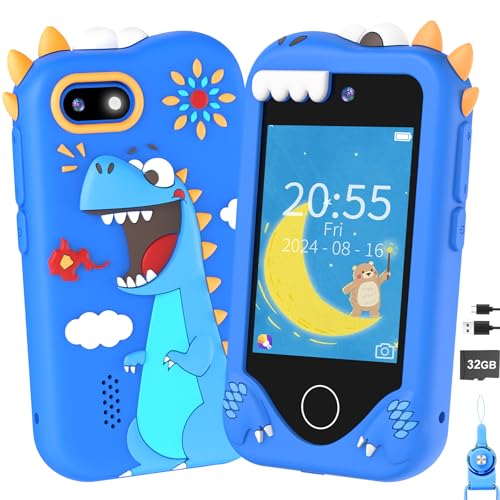 Image of Kids Smart Phone for Girls Gifts - Toddler Christmas Birthday Gift for Age 3 4 5 6 Year Old, Kids Cell Phone Toy with Touchscreen, Dual Cameras, Learning, Kid Mp3 Player, Games with 32 GB Card