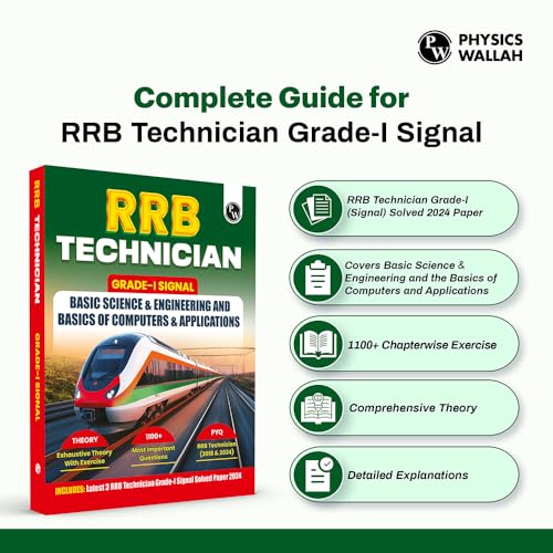 Image of PW RRB Technician Grade-l Signal Exam 2026 | Basic Science & Engineering and Basics of Computers & Applications l Chapterwise Theory & Exercise, 1200+ Questions (PYQs) with paper 2024