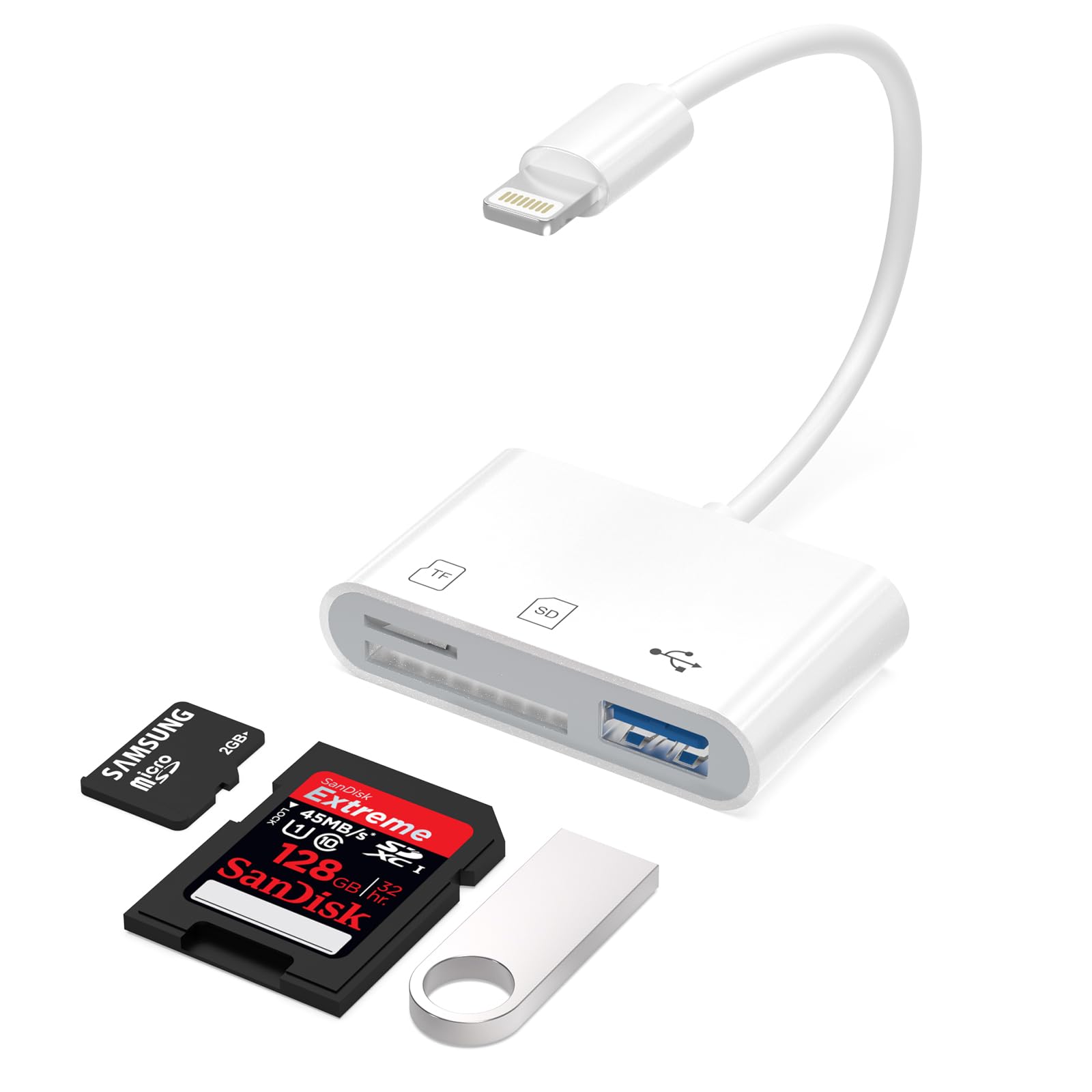 WAVLINK SD Card Reader for iPhone, Memory Card Reader with USB Camera Adapter Plug and Play Trail Game Camera Viewer Supports SD and TF Card MicroSD Card Adapter for iPad No App Required-picture-28