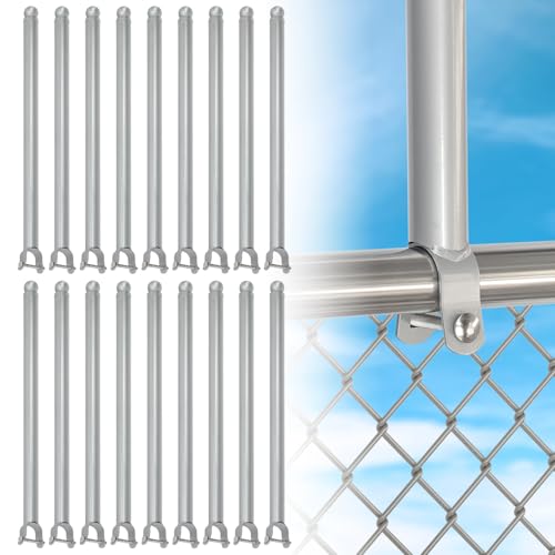 18 Pack Chain Link Fence Extension 25.2 Fence Extension Height Galvanized Post Extender for Dogs and Privacy (1-3/8) Silver