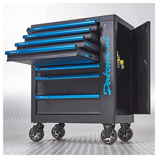 Werkzeugwagen “Black- Line” mit 7 Schubladen und Schrank