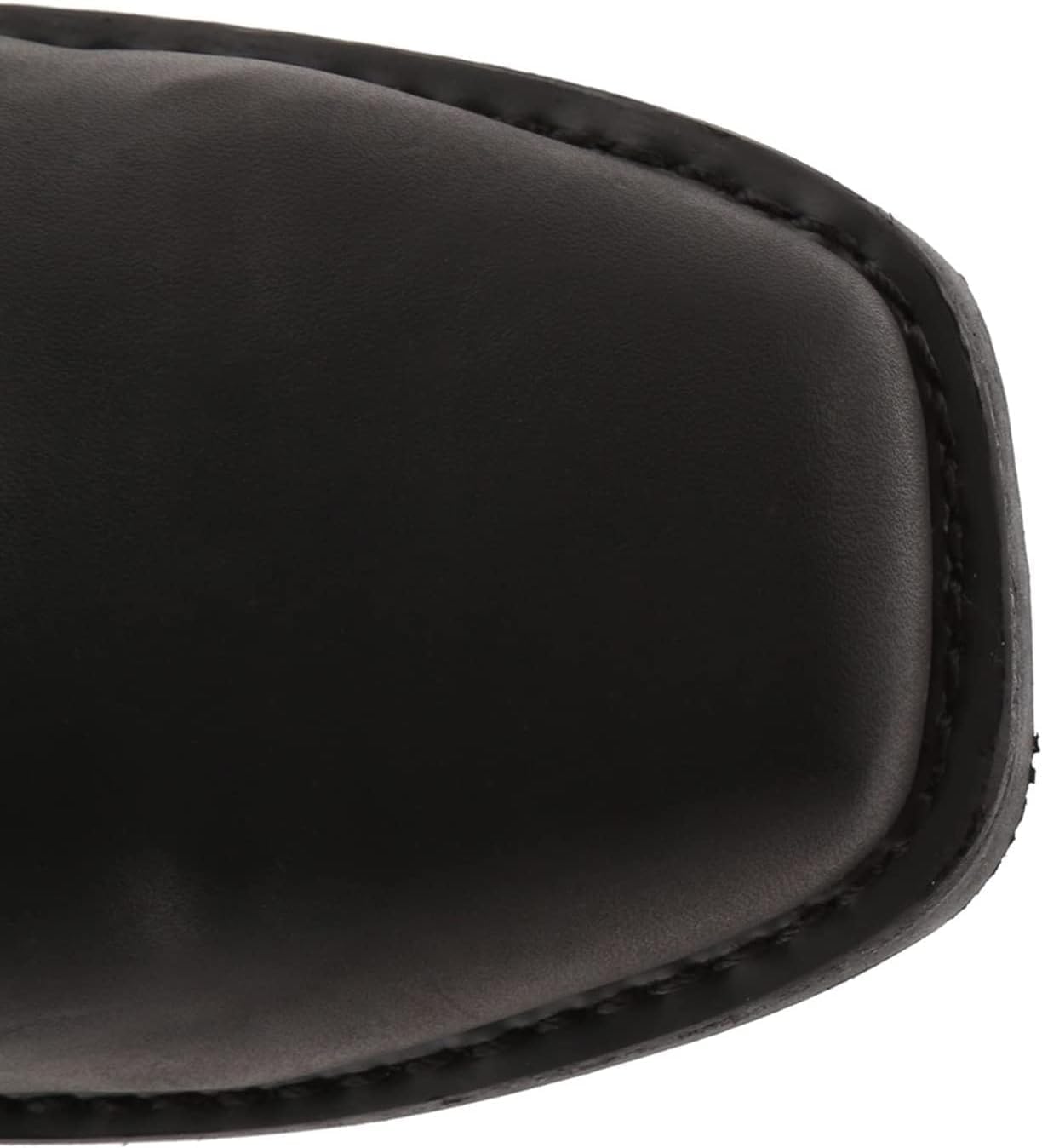 Cowboystiefel für Herren, Cowboy- und Bikerstiefel, Leder-Westernstiefel, rutschfeste Schnürstiefel bis zur Mitte der Wade, Schwarz, 47 EU
