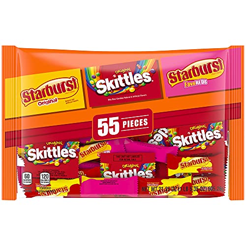 Skittles Fun Size Fruity Favorites Halloween Candy Variety Mix - 55Piece, 21.35 Oz