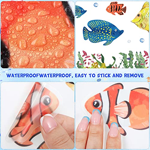 6 Sheets Under The Sea Fish Wall Sticker Watercolor Ocean Jellyfish Wall Decor Creature Seaweed Removable Peel And Stick Wall Decals For Kids Room Nursery Bedroom Playroom #TOP2