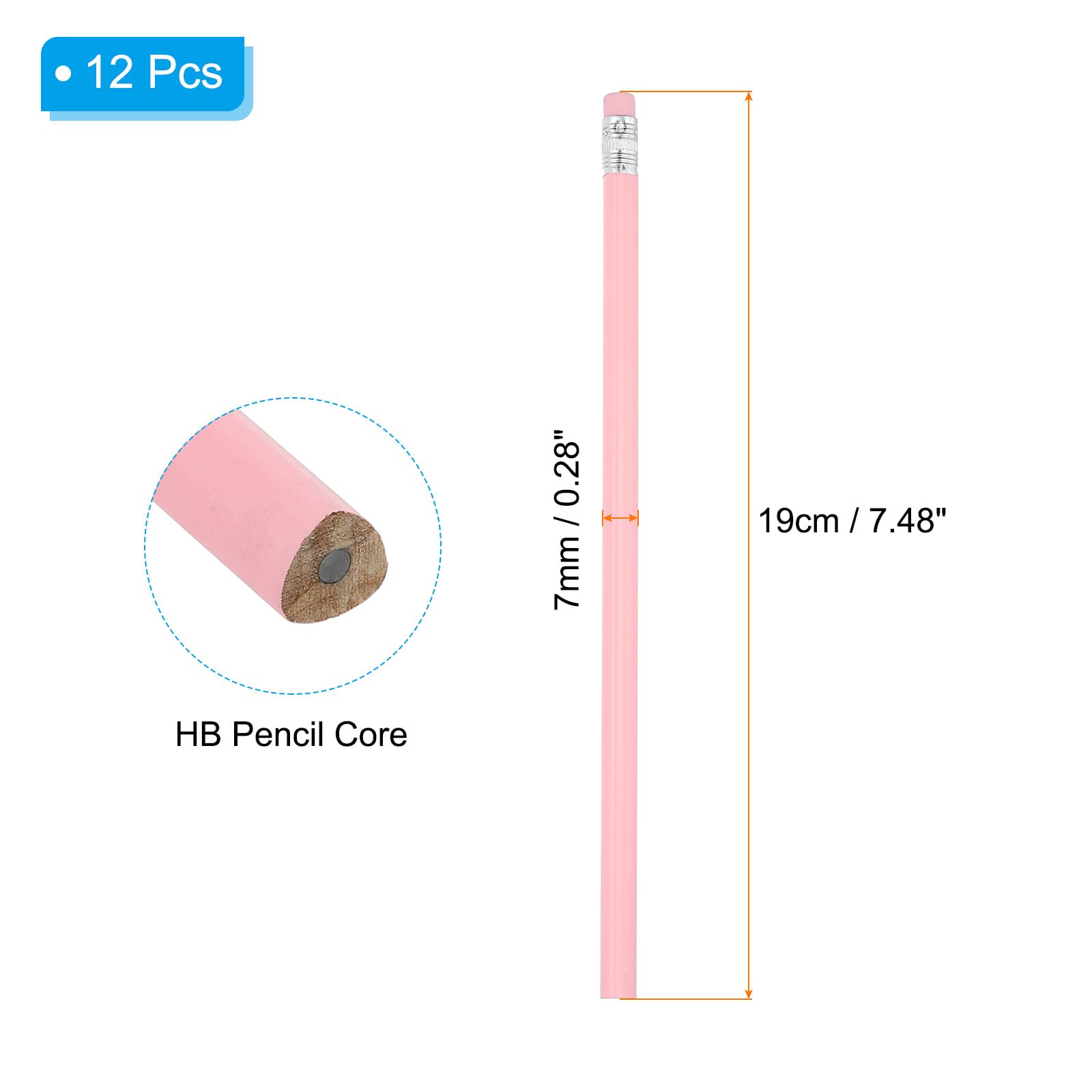 Matite Hb PATIKIL Matite Rotondo, 12Pz Matita In Grafite Hb Triangolare Matite In Legno Gomma Per Aula