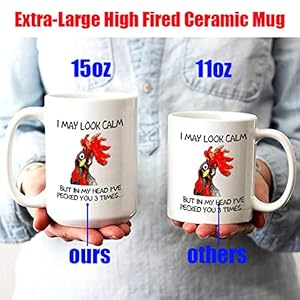 Funnyroostercoffeemugimaylookcalmbutinmyheadivepeckedyou3timesfunnygiftsformomdadgrandparentsfriendsrelativesbestiessistersbosscolleagueetc15ounces Urban Country Home Decor Funny rooster coffee mug i may look calm but in my head ive pecked you 3 times funny gifts for mom dad grandparents friends relatives besties sisters boss colleague etc 15 ounces urban country home decor