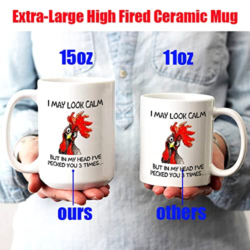 Funnyroostercoffeemugimaylookcalmbutinmyheadivepeckedyou3timesfunnygiftsformomdadgrandparentsfriendsrelativesbestiessistersbosscolleagueetc15ounces Urban Country Home Decor Funny rooster coffee mug i may look calm but in my head ive pecked you 3 times funny gifts for mom dad grandparents friends relatives besties sisters boss colleague etc 15 ounces urban country home decor